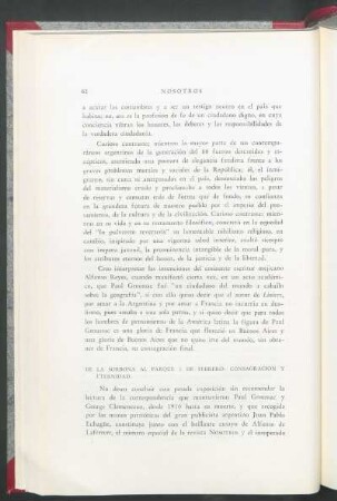 De la sorbona al parque 3 de Febrero: Consagración y eternidad