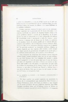 De la sorbona al parque 3 de Febrero: Consagración y eternidad