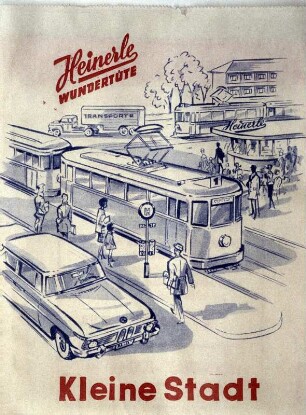 1950 gründete Hugo Hein eine Nährmittelfabrik in Bamberg. Ab 1953 entwickelte sich das Produkt „Wundertüte“ zum wichtigsten Unternehmensartikel. 1958 entstand eine eigene Süßwarenfabrik. Die Folgejahre wurden zu den Boomjahren der Heinerle- Wundertüten. Viele Kids der 60er Jahre kennen noch die Afrika-, Western-, Karl May- und Zirkustüten, die in diesen Jahren in Millionenstückzahlen das Heinerle- Werk verließen und am Kiosk oder auf Kirmesständen verkauft wurden