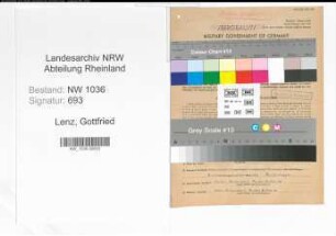 Entnazifizierung Gottfried Lenz , geb. 27.05.1905 (Bergbauangestellter)