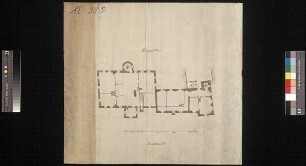 Grundriss des zweiten Obergeschosses (Mezzanin) von Schloss Kalkreuth