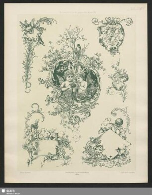 Vignetten, Cartouchen, Karten in Rococo