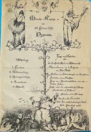 Monats-Kneipe am 28. Februar 1891. Programm ...