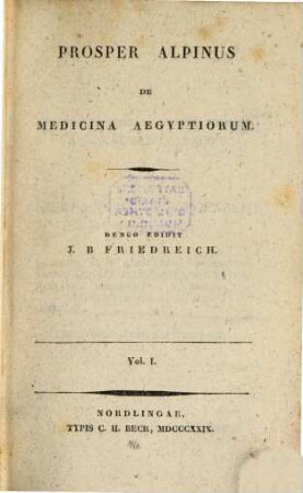 De medicina Aegyptiorum. 1