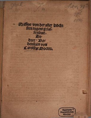 Missiue von der aller hochsten tugent gelassenhait