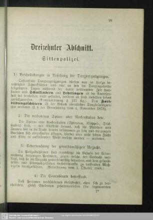 Dreizehnter Abschnitt. Sittenpolizei