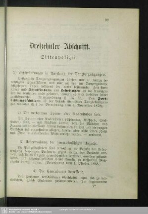 Dreizehnter Abschnitt. Sittenpolizei