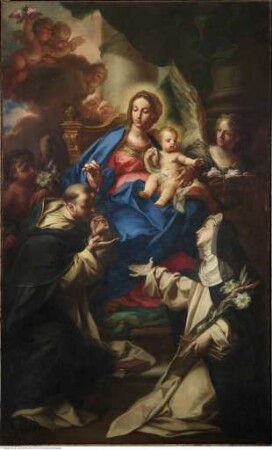 Rosenkranzmadonna mit den Heiligen Dominikus und Katharina von Siena