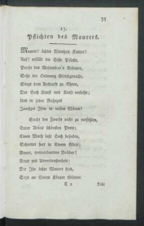 13. Pflichten des Maurers