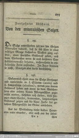 Funfzehnter Abschnitt. Von den mineralischen Salzen