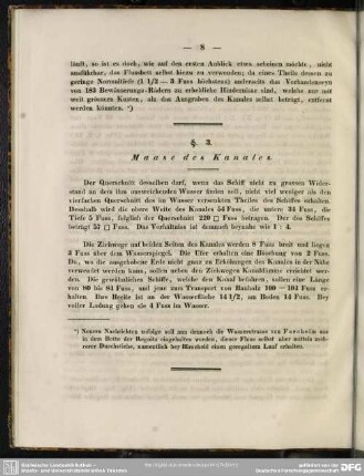 § 3. Maase des Kanales