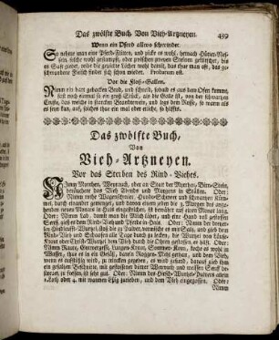Das zwölfte Buch, Von Vieh-Artzneyen.