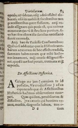 De Affectione Hysterica
