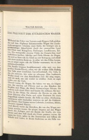Die Freiheit der stürzenden Wasser