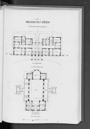Gebäude für Ruhige. Verwaltungsgebäude. Sammelgebäude. Ergeschoss.