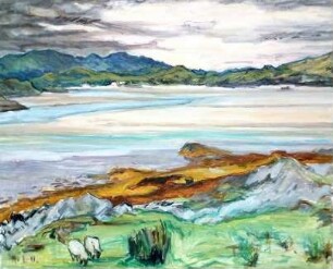 unbenannt [Schafe in nordischer Landschaft I]