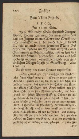 Zum VIIten Zehend.