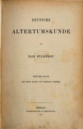 Deutsche Altertumskunde, 1