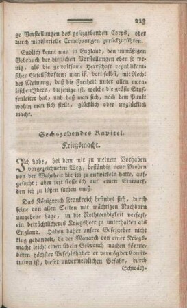 Sechszehendes Kapitel. Kriegsmacht.