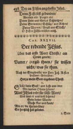 Cap. XXXVII. Der redende Jesus. Über das erste Wort Christi/ am Creutz ...