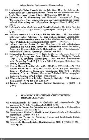 7 Hohenzollerischer Geschichtsverein, Heimatforschung