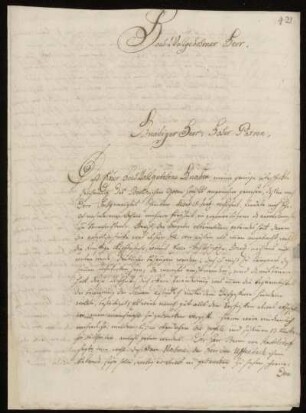 Brief von Georg Finck an Johann Friedrich von Uffenbach. Augsburg, 9.2.1745