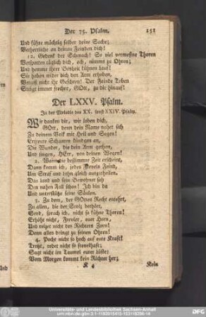 Der LXXV. Psalm.