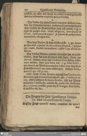 Die Fragen der Zeit, Quaestiones Temporis) oder les questions de Tems
