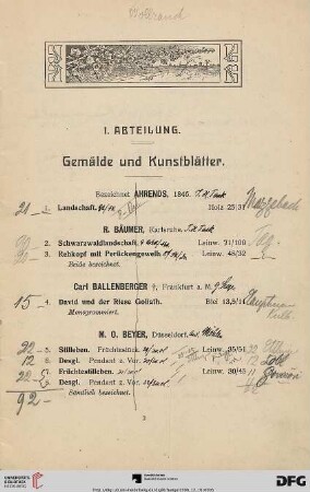 I. Abteilung (Nr. 1-234)