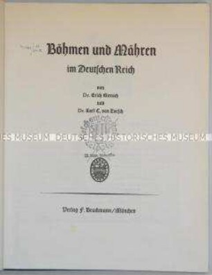 Schrift über Böhmen und Mähren im Deutschen Reich