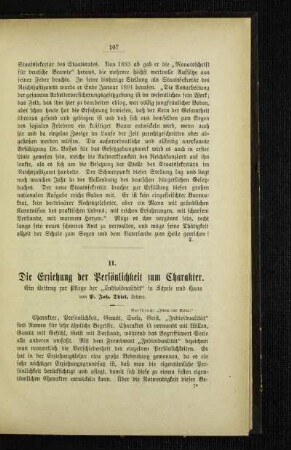 ¬Die¬ Erziehung der Persönlichkeit zum Charakter : ein Beitrakg zur Pflege der "Individualität" in Schule und Haus