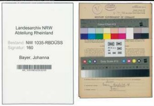Entnazifizierung Johanna Bayer , geb. 28.11.1903 (Sekretaerin)