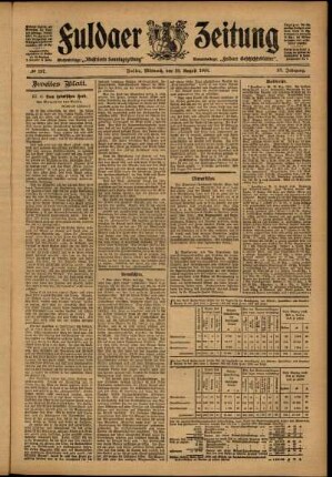 Zweite Ausgabe vom Mittwoch, den 30. August 1905.