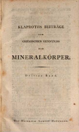 Beiträge Zur Chemischen Kenntniss Der Mineralkörper, 3