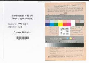 Entnazifizierung Heinrich Grewe , geb. 10.11.1908 (Lehrer)