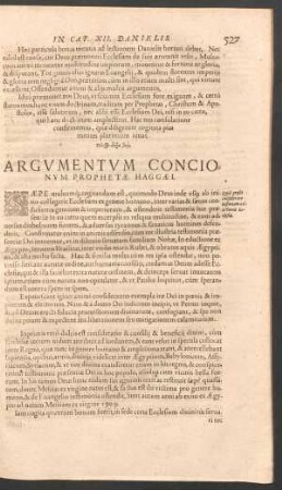 Argumentum Concionum Prophetae Haggaei.