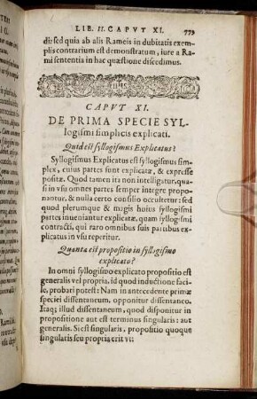 Caput XI. De Prima Specie Syllogismi simplicis explicati.