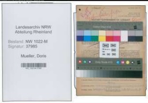 Entnazifizierung Doris Mueller , geb. 26.05.1916 ()