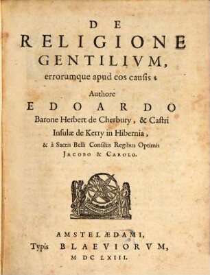 De Religione Gentilium, errorumque apud eos causis