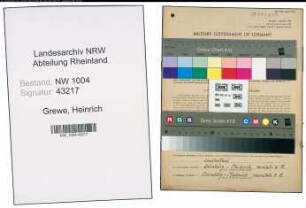 Entnazifizierung Heinrich Grewe , geb. 20.12.1911 (Kaufmann)