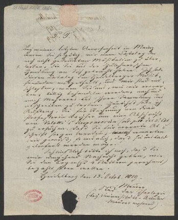 Brief an B. Schott's Söhne : 13.10.1819