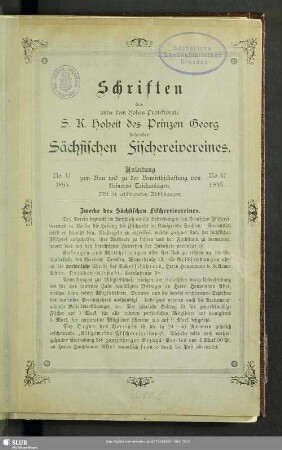 Zwecke des Sächsischen Fischereivereines