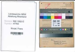 Entnazifizierung Franz Kinzel, geb. 29.12.1887 (Beamter)