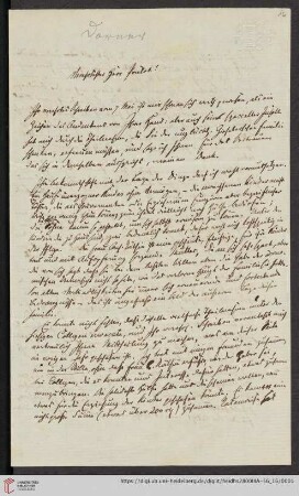 Korrespondenz Isaak Dorner / Carl Ullmann: Brief von Isaak August Dorner an Carl Ullmann