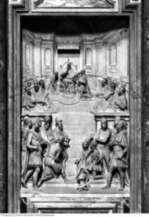 Grabmal Pius' V., Mario Sforza wird vom Papst zum Capitano Generale ernannt