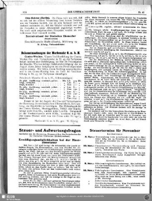 Steuertermine für November