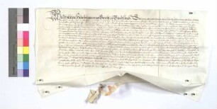 Verschreibung der Kommune Gündelbach gegen das Kloster Maulbronn wegen Haltung des Faselviehs.