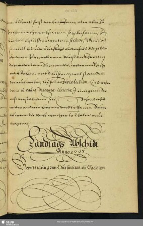 Landtags Abschidt Anno 1603