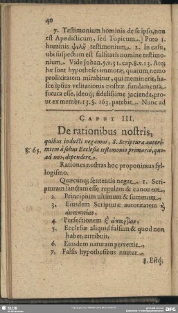 Caput III. De rationibus nostris