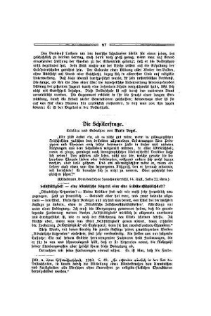 Die Schülerfrage : Erlebtes und Gedachtes